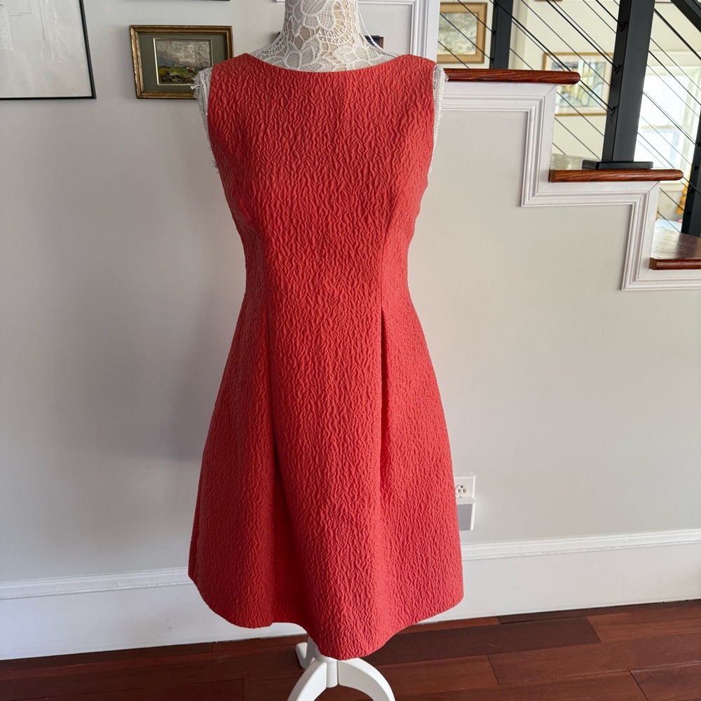 LELA ROSE Coral Textured Dress Sz 6